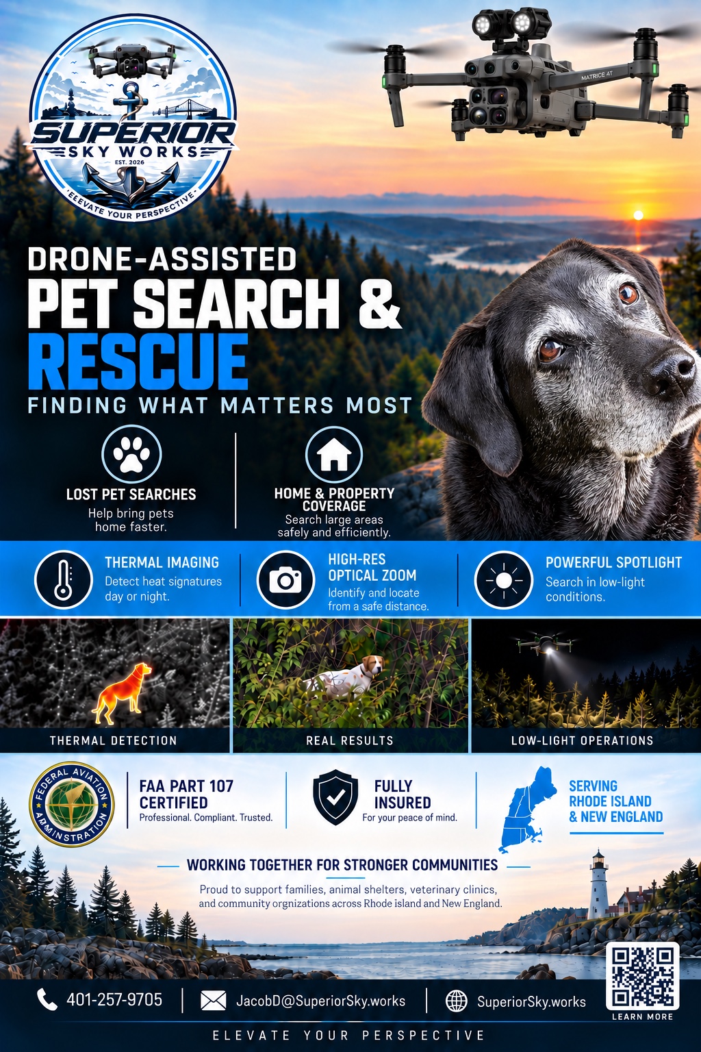 Superior Sky Works Drone-Assisted Pet Search and Rescue poster